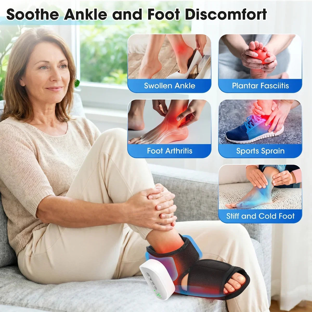Foot & Ankle Heat Compression Massager